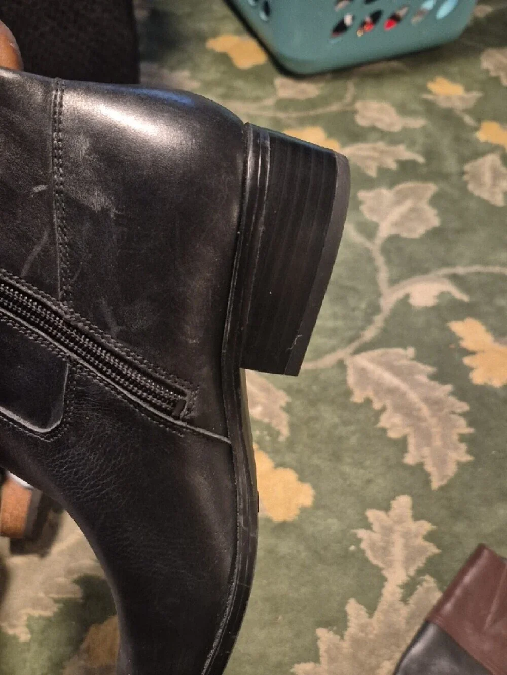 Ralph Lauren Two-Tone Leather Riding Boots - Black & Brown